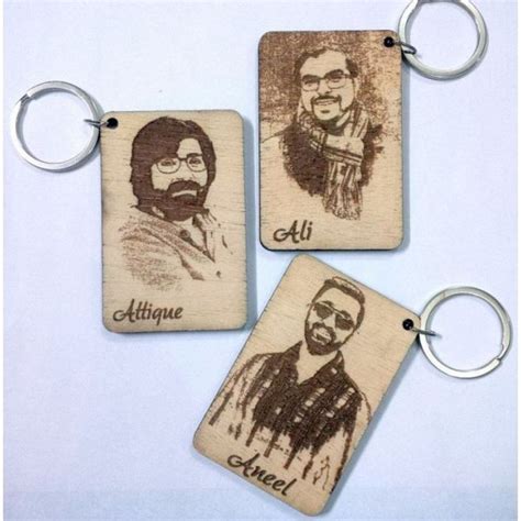 Personalised Wooden Keychain With Your Photo And Name Buyonpk