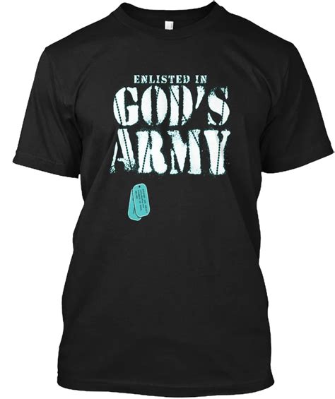 enlisted in gods army christian god s popular tagless tee t shirt in t shirts from men s