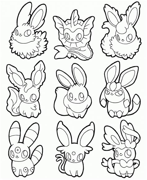 Printable Cute Eevee Coloring Pages Pdf Teckning