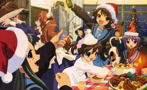 The Melancholy Of Haruhi Suzumiya Christmas Anime Girls Free