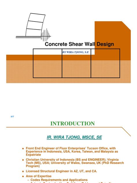 Trial required area of shear wall. Design Shear Wall
