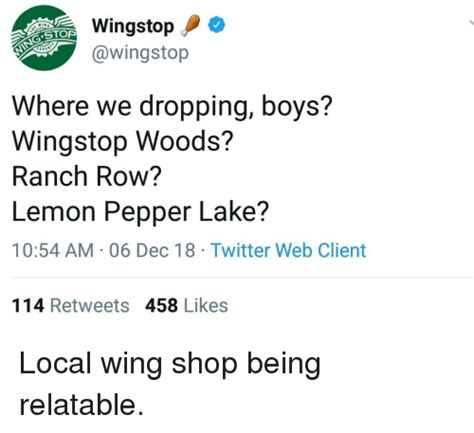 Wingstop Stop Where We Dropping Boys Wingstop Woods Ranch Row Lemon