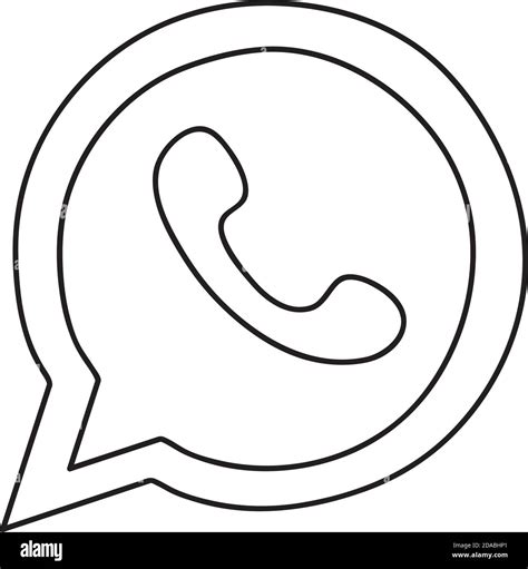 Whats App Instant Messaging Logo Icon Over White Background Line Style