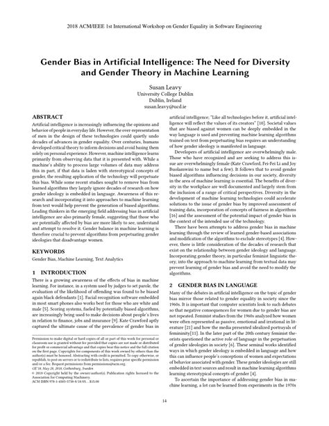 B Ai Pdf Gender Bias In Artificial Intelligence The Need For