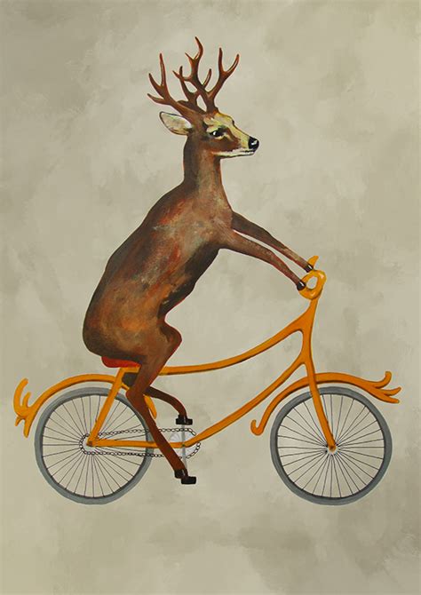 Deer On Bicycle