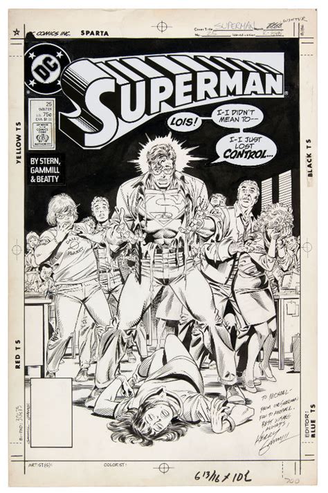 Hakes Superman 25 Original Kerry Gammill Cover Art
