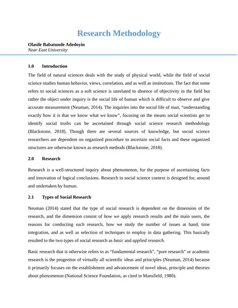 The framework or methodology of the proposal. (PDF) Research Methodology