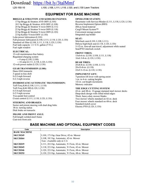 John Deere L120 L130 Lawn Tractors Service Repair Manual By Docs Issuu