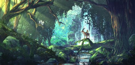 Fantasy Art Anime Forest Princess Mononoke Studio