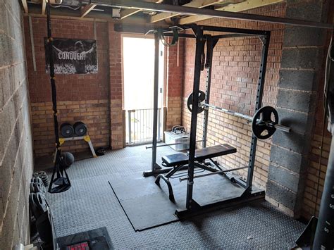 You need to make an. Garage Gym Updated Added More Mats Dumbbell Plates Medicine