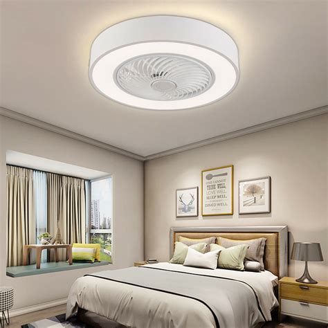 55cm Modern Round Ceiling Fan Light 3 Light Color Led Flush Mount Fan