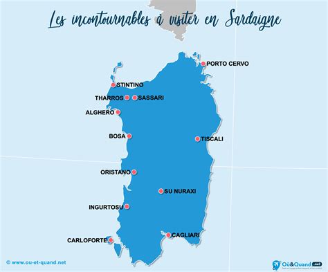 Où aller en Sardaigne 40 lieux à visiter Carte touristique