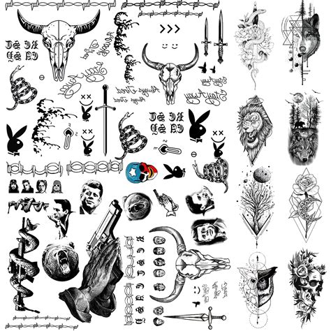 Buy 12 Sheet Halloween Temporary Face Tattoos Set Costume Accessories