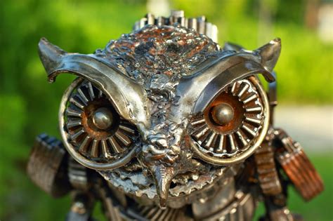 Owl Scrap Metal Art