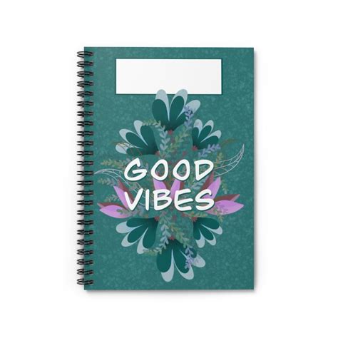 good-vibes-teal-spiral-notebook-ruled-line-etsy-in-2021-spiral-notebook,-spiral-bound