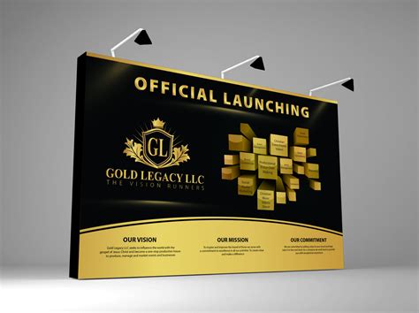 Black And Golden Trade Show Booth Backdrop Banner Design By Rahat Abir