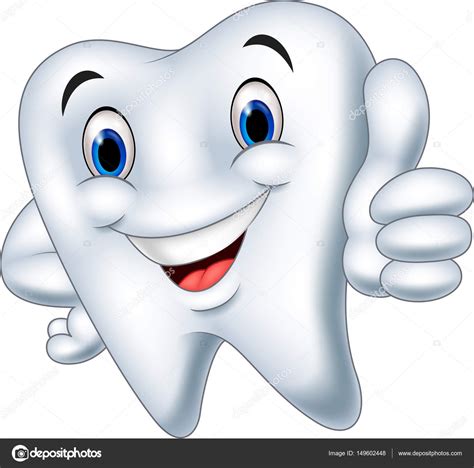 Cartoon Tooth Giving Thumb Up Stock Vector Image By ©tigatelu 149602448