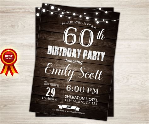 Don't think that just because someone is turning 50 that they don't want to play games! Surprise 60th birthday invitation. Man Surprise birthday party