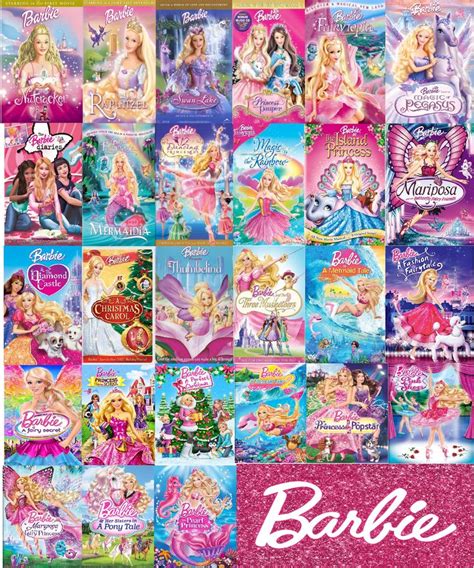List Of Every Single Barbie Movie Ever Made In Order Made By Me Barbie Movies List Barbie