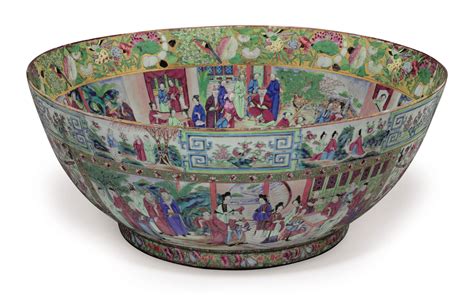 A Massive Canton Famille Rose Punchbowl Circa 1820 40 Christies