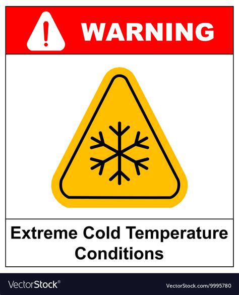 Cold Warning Sign Snow Warning Triangular Sign Vector Image