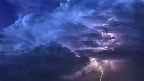 Lightning Bolt Nighttime Thunderstorm Flashes Night Weather Sky