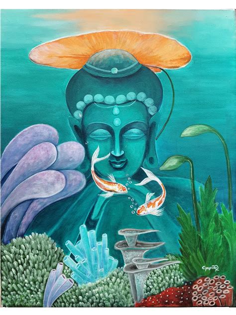 Lord Buddha Painting Acrylic On Canvas Gayatri Mavuru Exotic