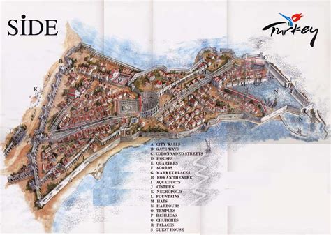Turkey Tourist Maps Side Maps