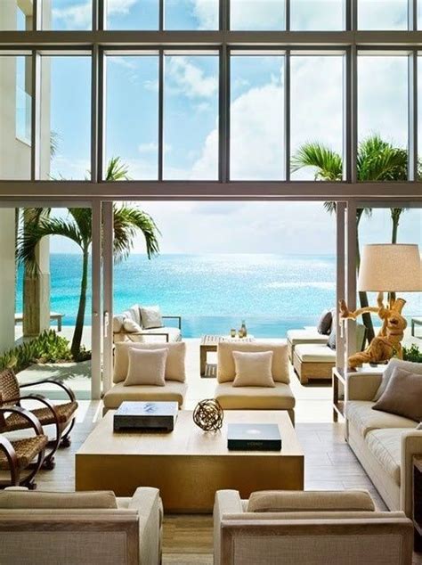 Ocean View Living Room In The Anguillas Clean And Modern Beach