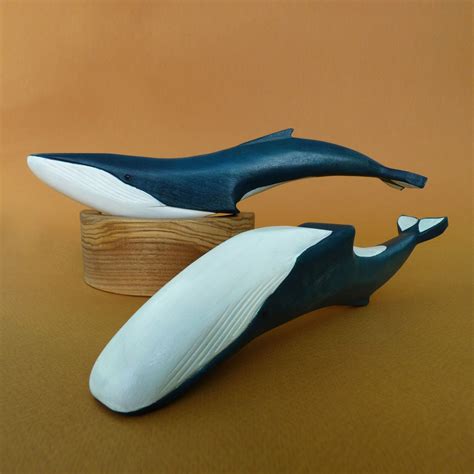 Wooden Whale Figurine Whale Toy Sea Creatures Etsy