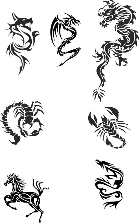 Tribal Dragon Tattoo Designs Laser Cut Cdr File Vectors File