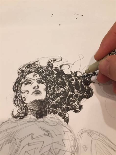 Jim Lee Almost Done Inking The Head And Hair Which Is The Most Critical