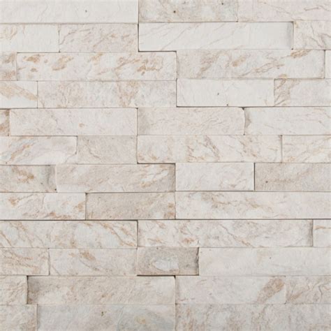 Royal White 6x24 Split Face Ledger Panel Stacked Stone