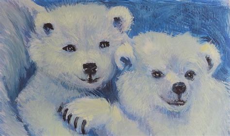 Polar Cubs Painting By Lisa Mcknett Fine Art America