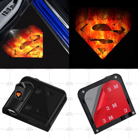 Buy 2pcs Car Door Lights Super Man Logo Projectorwireless Car Door