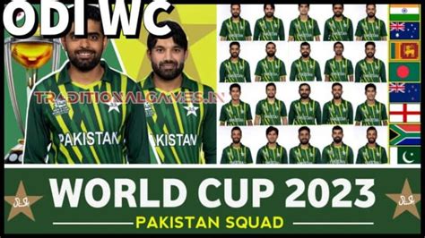 Pakistan Squad For Icc Odi World Cup 2023 Players List Captain
