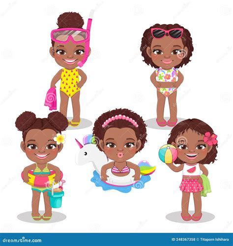 Black Girls Illustration Biracial Girlfriends With Afro Royalty Free Cartoon Cartoondealer