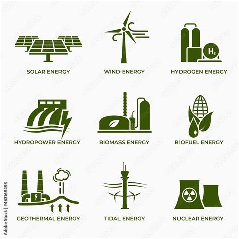 Green Energy Icon Set Eco Friendly Sustainable Renewable And