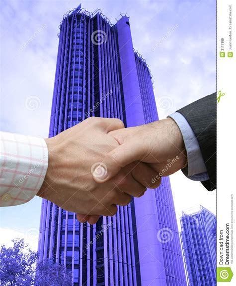 Big Handshake In The City Stock Image Image Of Employment 3117989