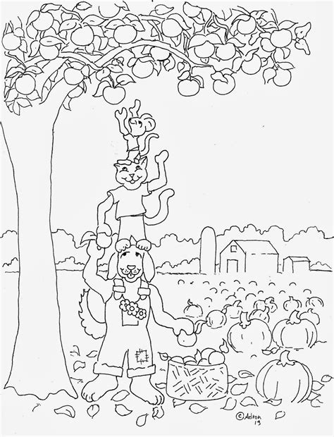 Apple Picking Coloring Pages At Free Printable