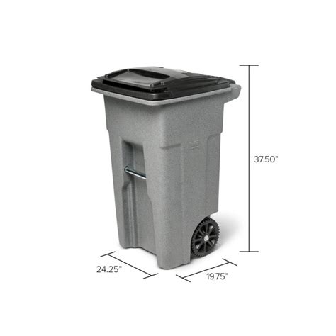 Toter 32 Gallon Greenstone Plastic Wheeled Trash Can With Lid At