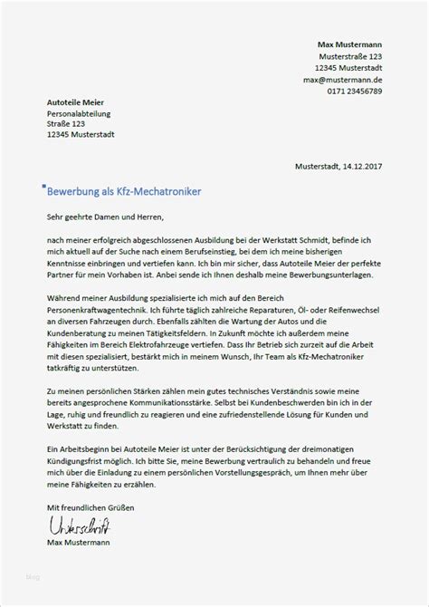 Hier finden sie vorlagen, die bereits komplett mit ihren kontaktdaten geliefert werden. Vorlage Bewerbung Kfz Mechatroniker Ausbildung Genial ...