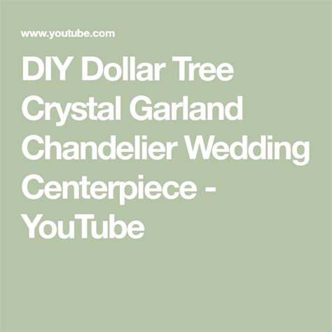 Diy Dollar Tree Crystal Garland Chandelier Wedding