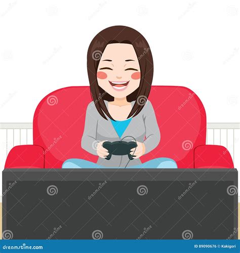 Girl Playing Video Game Stock Illustrations 1136 Girl Playing Video