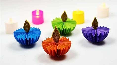 DIY Paper Diya Paper Candle Diwali Decoration Ideas At Home Diya
