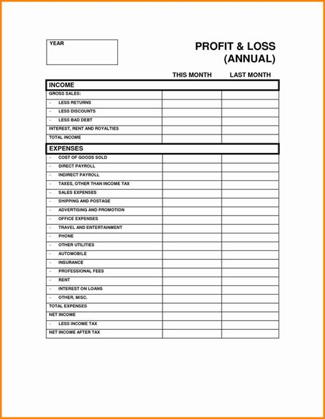 P And L Statement Template Awesome 7 Sample Profit And Loss Statements