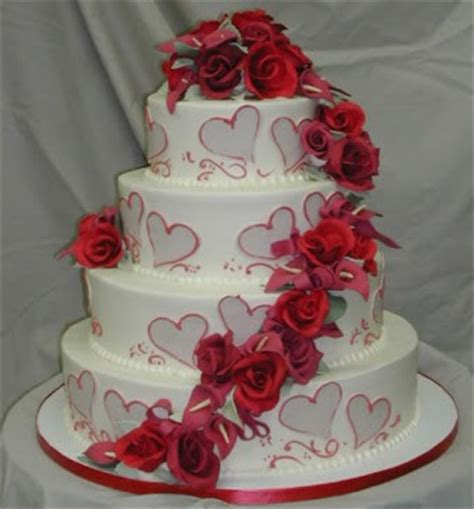 Doodle colorful birthday cake with flowers and candle. Love Wedding Cakes To Valentine's Day