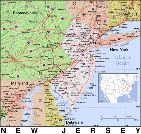 United States Map New Jersey Map