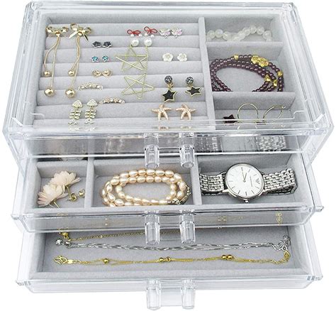 Storage And Organization Jewelry Boxes 3 Layers Pu Leather Earring