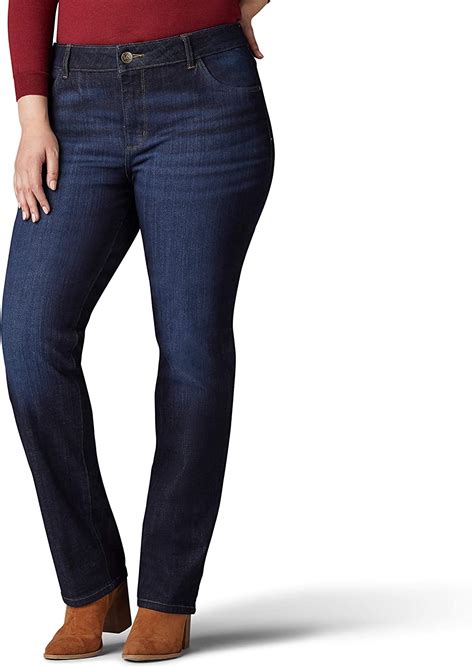 Lee Womens Plus Size Iconic Regular Fit Straight Leg Jean